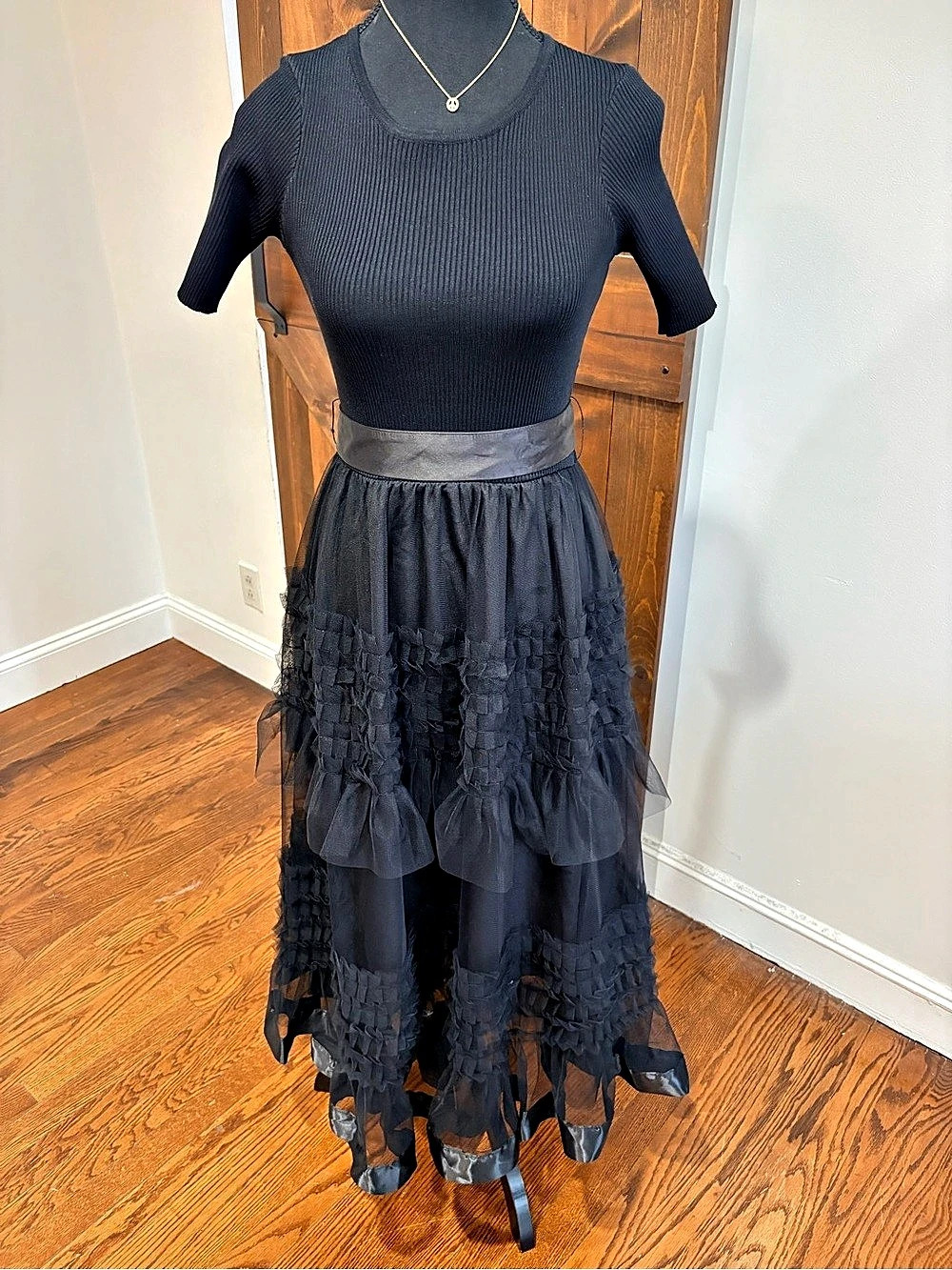 Garcia Sweater Tulle Dress Black with tulle bottom size small. Excellent conditi